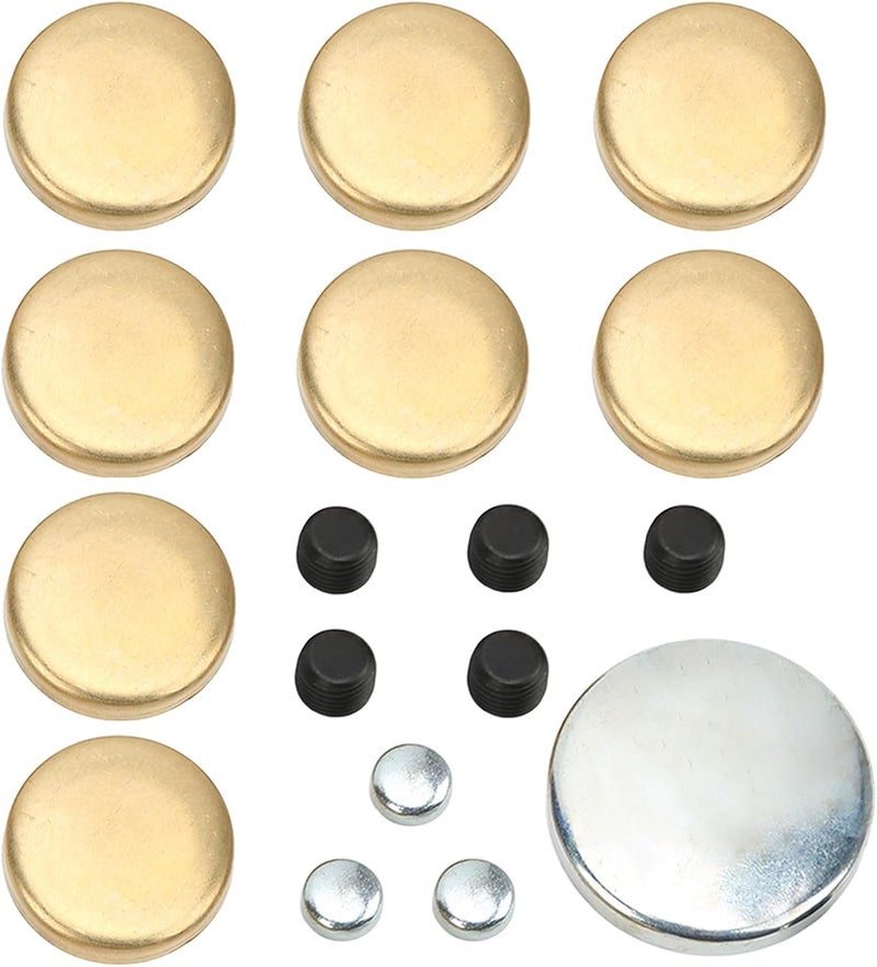 Camrusic Engine Freeze Plug Kit Brass Freeze Frost Expansion Plug Parts MPE-100BR Compatible with Chevy Small Block 283ci 305ci 327ci 350ci 1957-1997 - Image 1